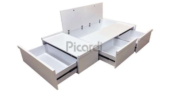 Cama Box con Cajones y Baulera de 1 Plaza y 1 Plaza y Media